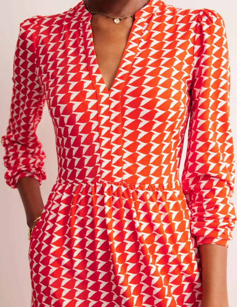 Naomi Relaxed Jersey Dress-Blaze Orange, Birdie-Boden Outlet
