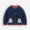 Novelty logo Cardigan-Starboard Blue Boats-Boden Flash Sale
