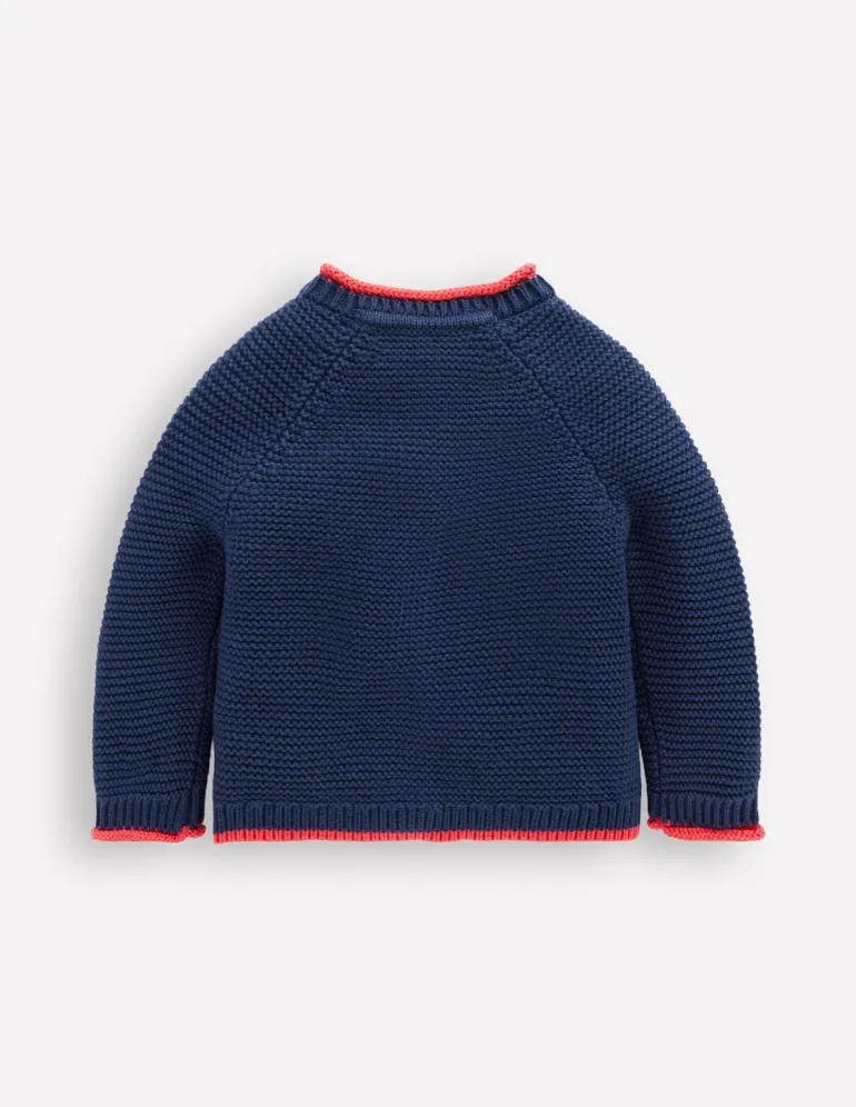 Novelty logo Cardigan-Starboard Blue Boats-Boden Flash Sale