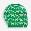 Novelty Sweater-Sapling Green Dogs-Boden Clearance