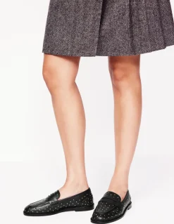 Nya Structured Penny Loafer-Black Studs-Boden Flash Sale