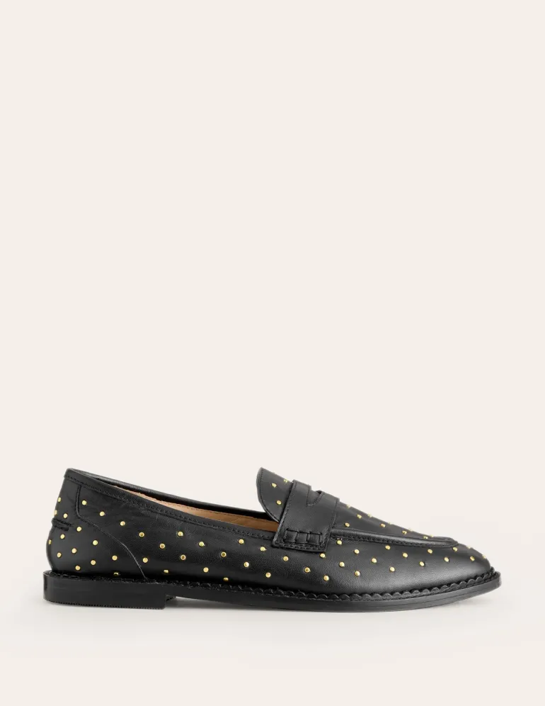 Nya Structured Penny Loafer-Black Studs-Boden Flash Sale