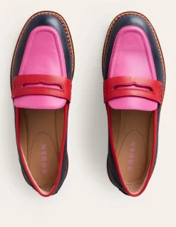 Nya Structured Penny Loafer-Navy/Pink Tourmaline-Boden Cheap