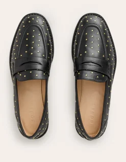 Nya Structured Penny Loafer-Black Studs-Boden Flash Sale
