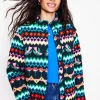 Oversized Quilted Jacket-French Navy, Decorative Garden-Boden Online