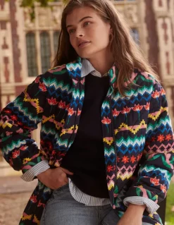 Oversized Quilted Jacket-French Navy, Decorative Garden-Boden Online