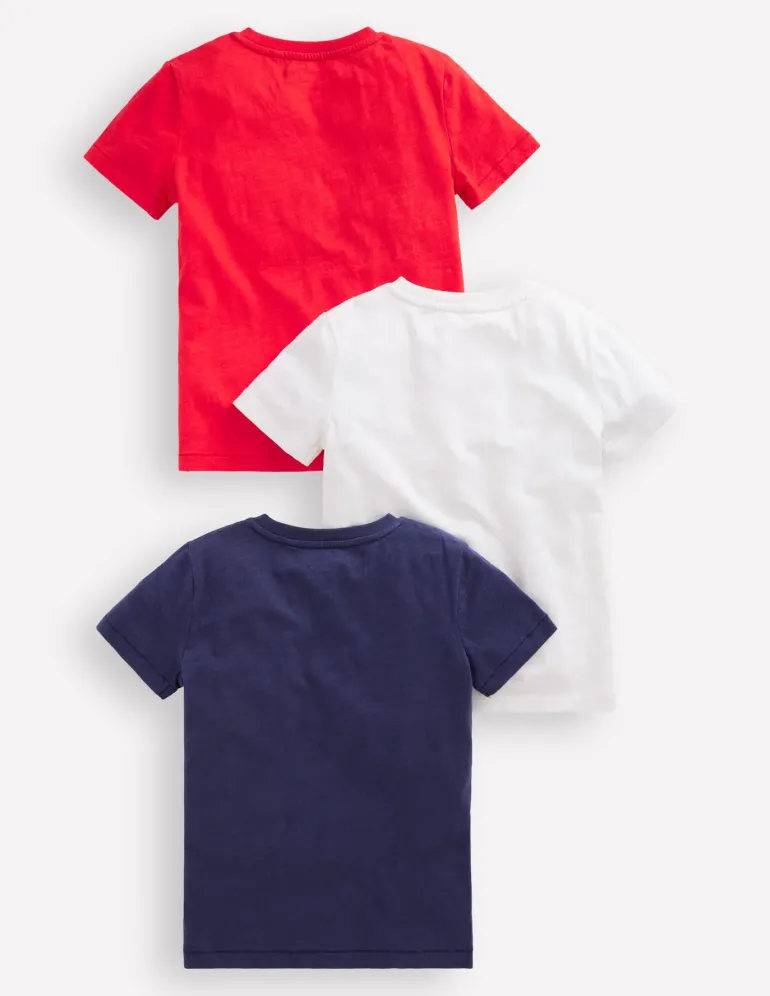 3-Pack Washed Slub T-Shirts-Classic Multi Pack-Boden Clearance