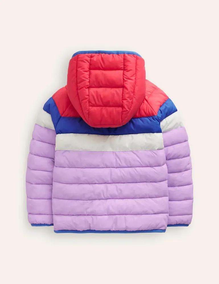 Pack-Away Padded Jacket-Aster Purple Colourblock-Boden Shop