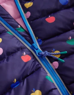 Pack-Away Padded Jacket-College Navy Rainbow Apples-Boden Clearance
