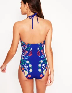 Paros Bandeau Swimsuit-Blue, Structured Meadow-Boden Best