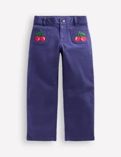 Patch Pocket Trouser-Starboard Blue Cherries-Boden Store