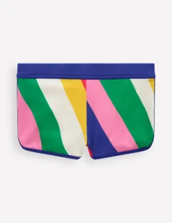 Patterned Swim Shorts-Multi Rainbow Swirl-Boden Shop
