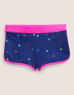 Patterned Swim Shorts-Navy Rainbow Confetti Spot-Boden Cheap