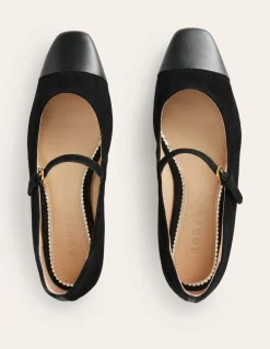 Penelope Mary Jane Flat-Black Suede-Boden Discount