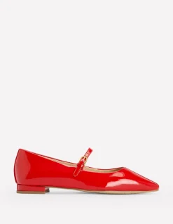 Penelope Mary Jane Flat-Post Box Red Patent-Boden Shop