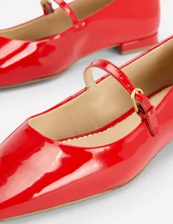 Penelope Mary Jane Flat-Post Box Red Patent-Boden Shop