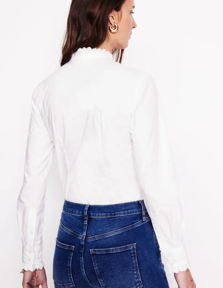 Phoebe Shirt-Ivory Broderie-Boden Clearance