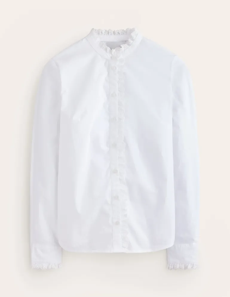 Phoebe Shirt-Ivory Broderie-Boden Clearance