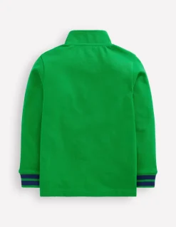 Pique Polo Half Zip-Sapling Green-Boden Best