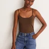 Plain Cami Top-Deep Brown-Boden Hot