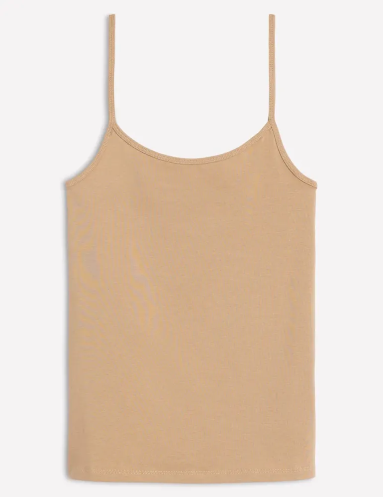Plain Cami Top-Medium Beige-Boden Fashion