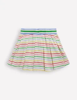 Pleated Jersey Skort-Multi Stripe-Boden Sale