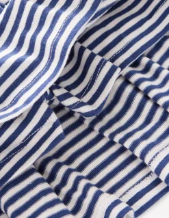Pleated Jersey Skort-Starboard Ivory Stripe-Boden Hot