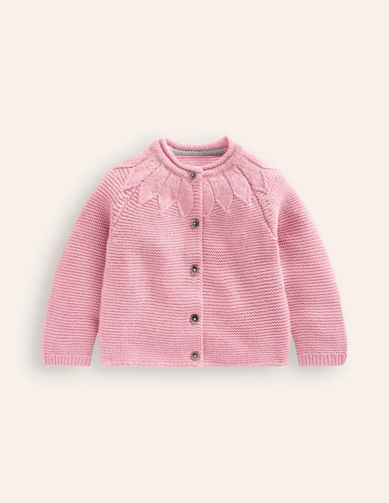Pointelle Yoke Cardigan-Vintage Pink-Boden Cheap