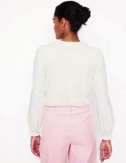 Poppy Ruffled Henley Top--Boden Flash Sale