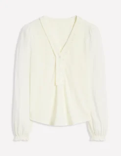 Poppy Ruffled Henley Top--Boden Flash Sale