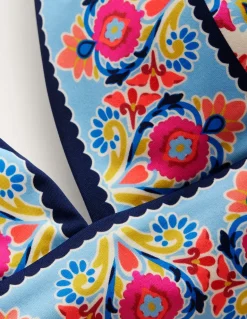 Porto Bikini Top-Ivory, Flora Stamp-Boden Store