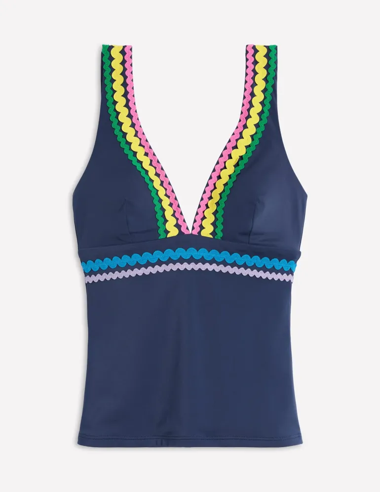 Porto Tankini Top-Navy Rik Rak-Boden Flash Sale