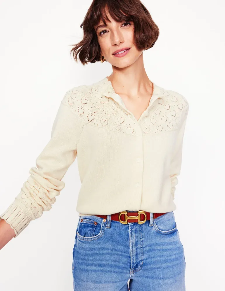 Pretty Raglan Cardigan-Warm Ivory-Boden Flash Sale