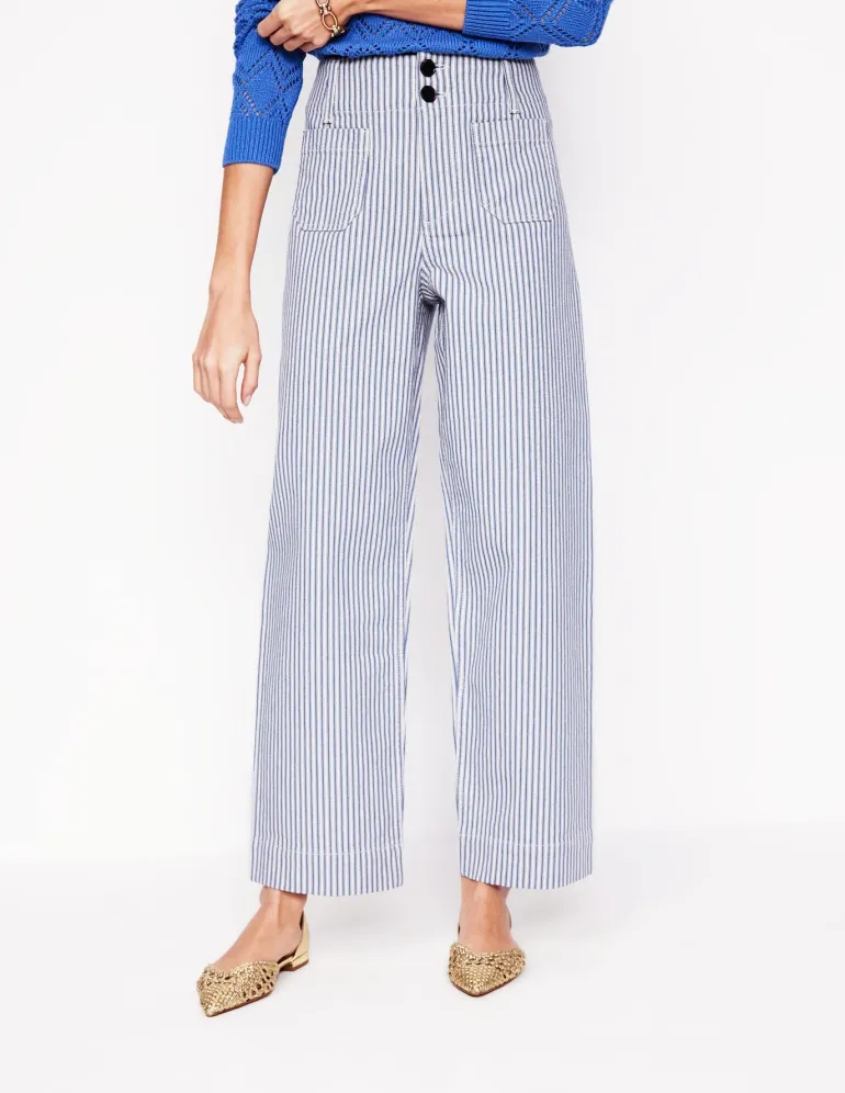 Primrose Patch Pocket Trousers-Ticking Stripe-Boden Best