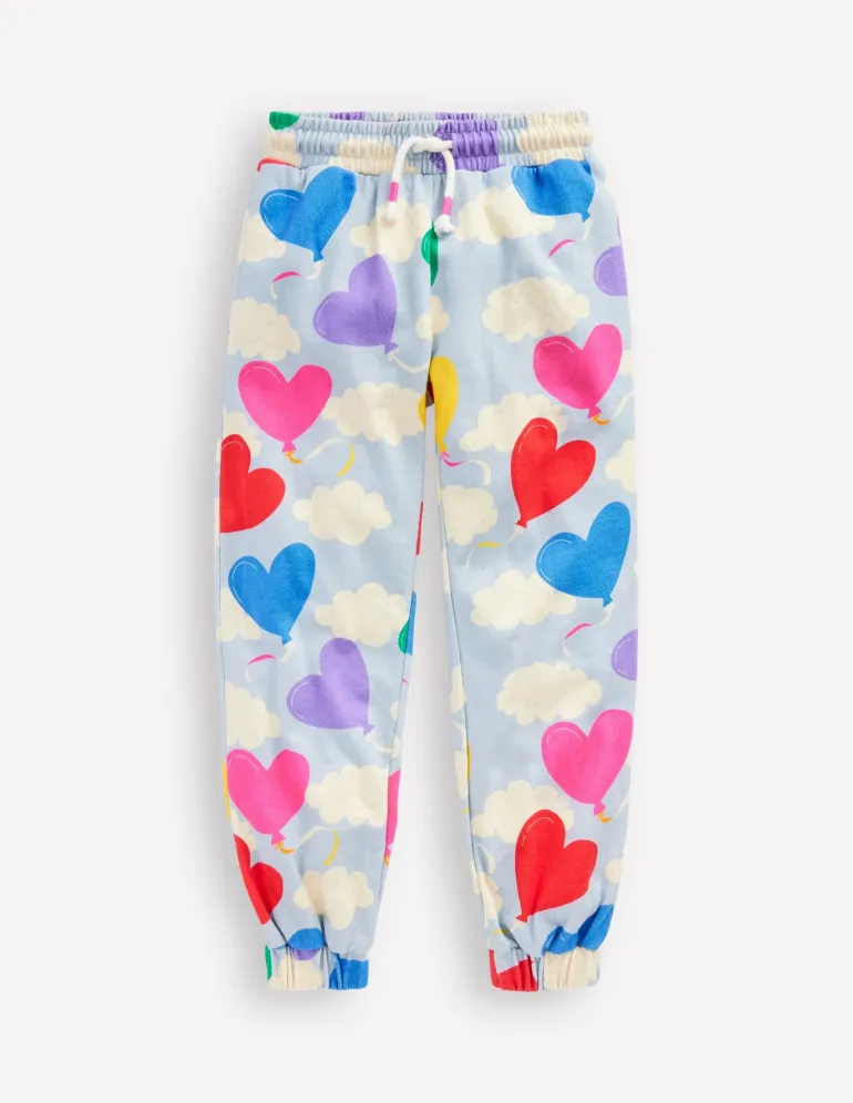 Printed Joggers-Misty Blue Balloon Sky-Boden Sale