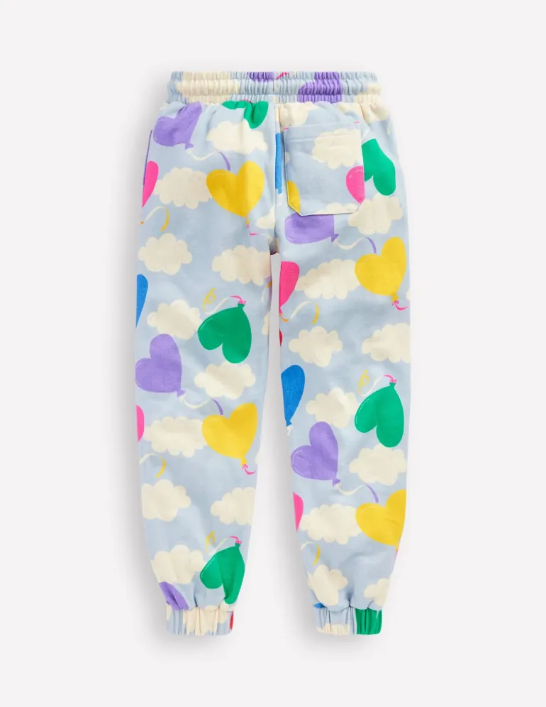 Printed Joggers-Misty Blue Balloon Sky-Boden Sale