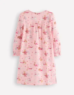 Printed Long-Sleeved Nightie-Chalk Pink Love Bunnies-Boden Discount