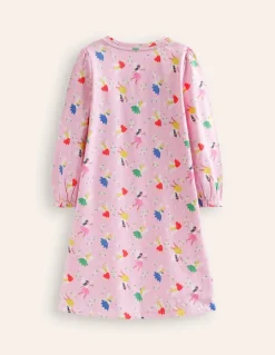 Printed Long-sleeved Nightie-Boto Pink Fairies-Boden Clearance