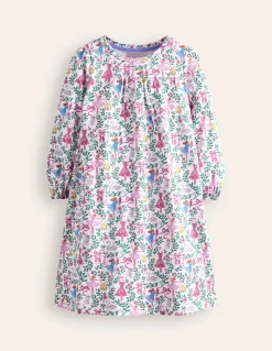 Printed Long-sleeved Nightie-Vanilla White Ballet Toile-Boden New