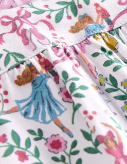 Printed Long-sleeved Nightie-Vanilla White Ballet Toile-Boden New
