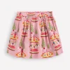 Printed Pull-On Twirly Skirt-Vintage Pink Carousel-Boden Fashion
