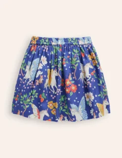 Printed Pull-On Twirly Skirt-Blue Enchanted Unicorn-Boden Discount