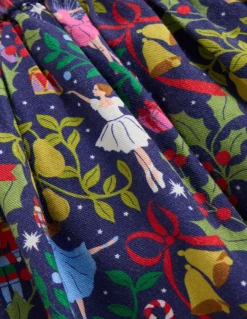 Printed Pull-On Twirly Skirt-Starboard Blue Nutcracker-Boden Best