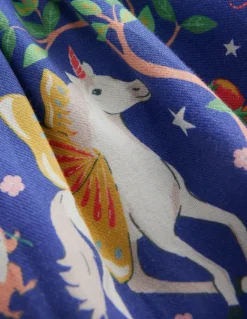 Printed Pull-On Twirly Skirt-Blue Enchanted Unicorn-Boden Discount
