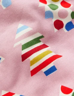 Printed Relaxed Sweatshirt-Vintage Pink Christmas Trees-Boden Discount