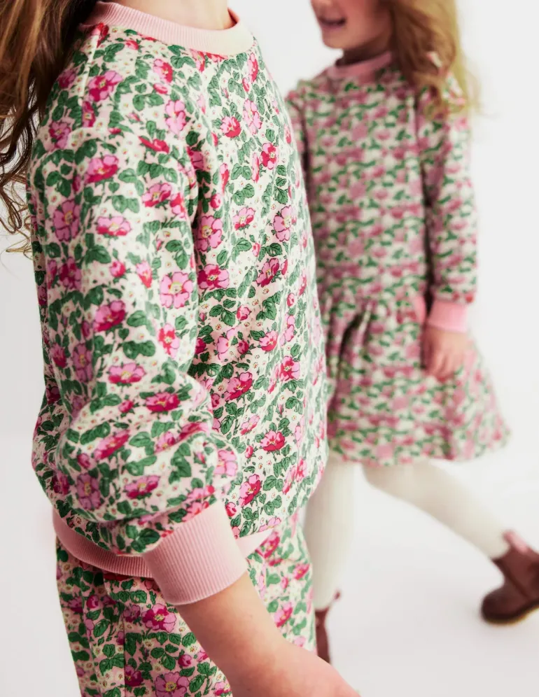 Printed Relaxed Sweatshirt-Chalk Pink Wild Rose-Boden Sale