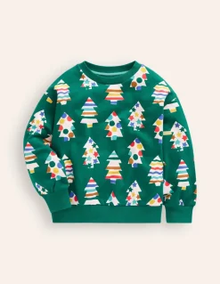 Printed Sweatshirt-Christmas Tree-Boden New
