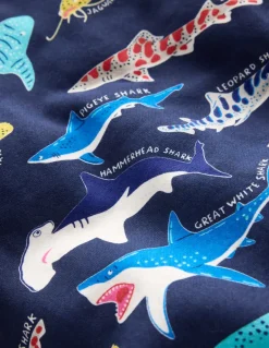 Printed Sweatshirt-College Navy Sharks-Boden Outlet