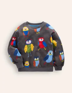 Printed Sweatshirt-Dude Owls-Boden Fashion