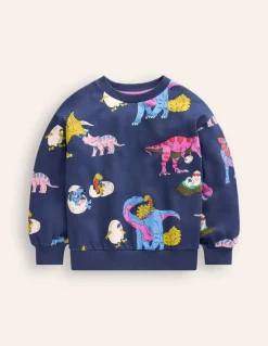 Printed Sweatshirt-Multi Dino Family-Boden Outlet